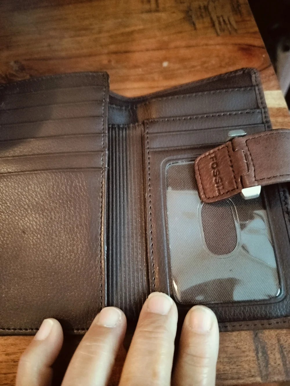 Fossil Brown Leather Women's Wallet - Snap Closure